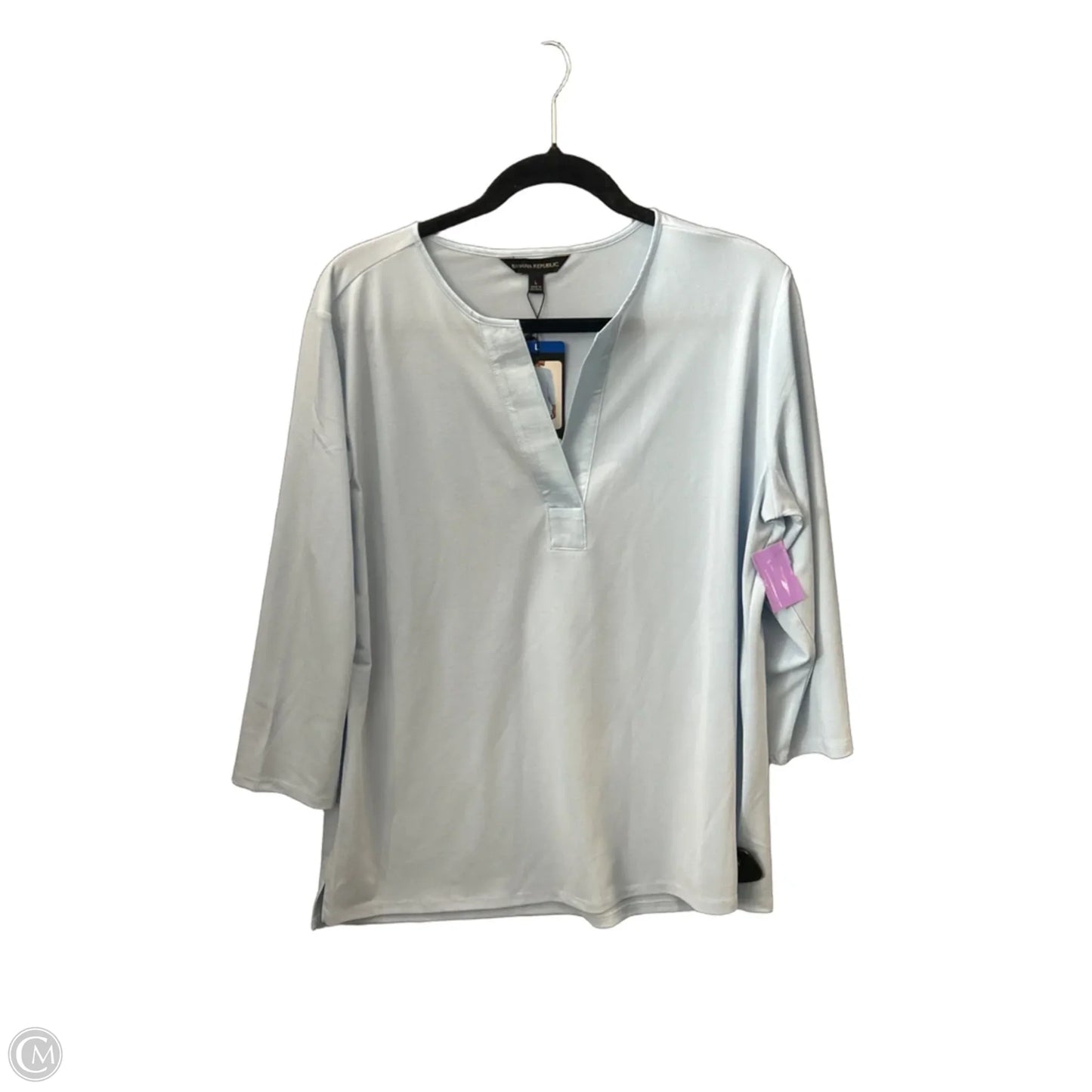 Top Long Sleeve By Banana Republic In Blue, Size: L