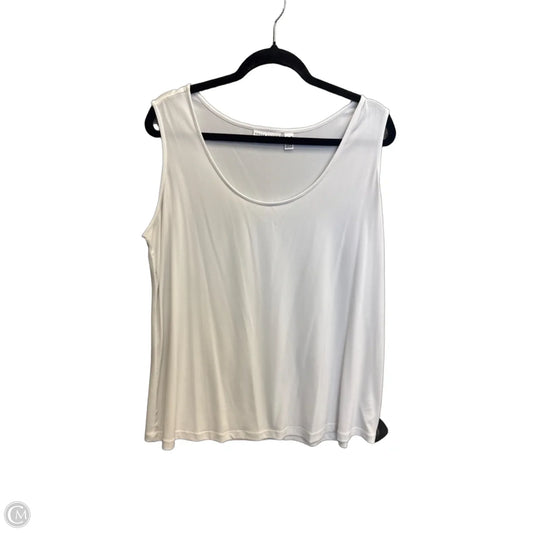 Top Sleeveless By Susan Graver In White, Size: 1x