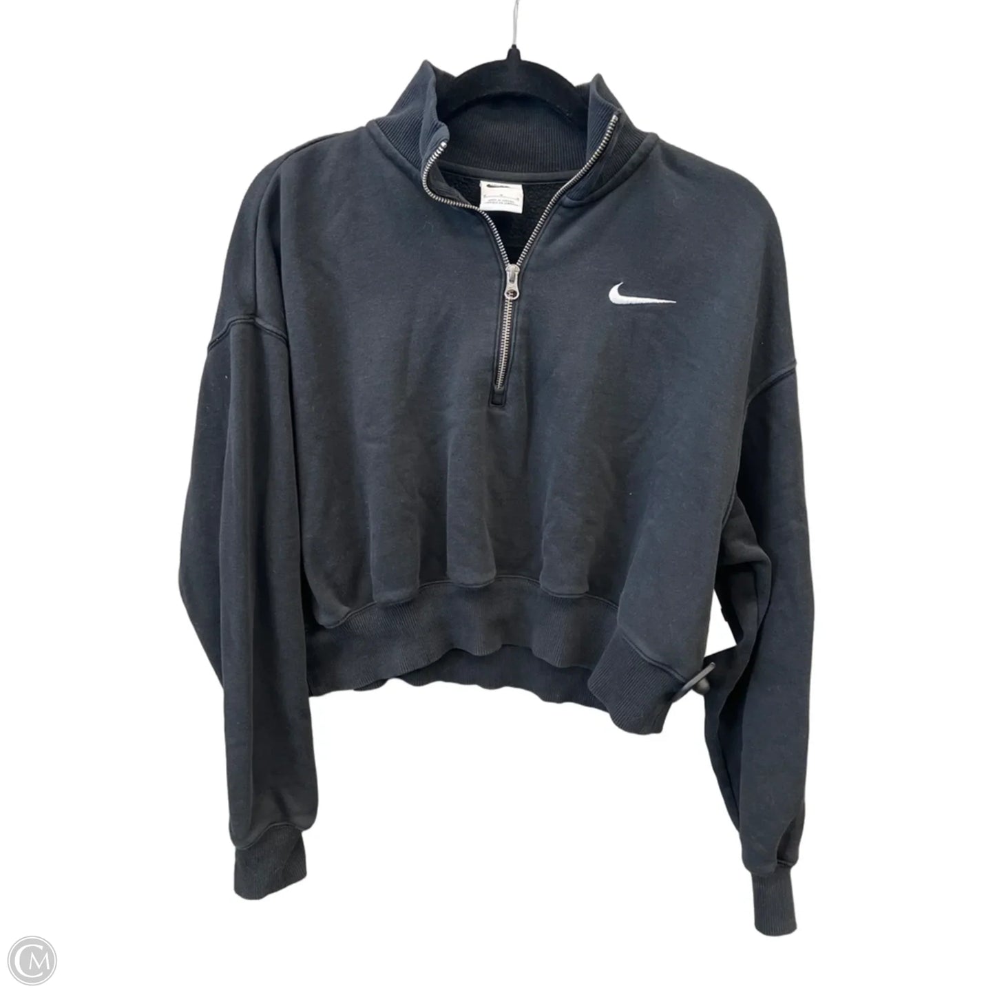 Athletic Sweatshirt Collar By Nike Apparel In Black, Size: M