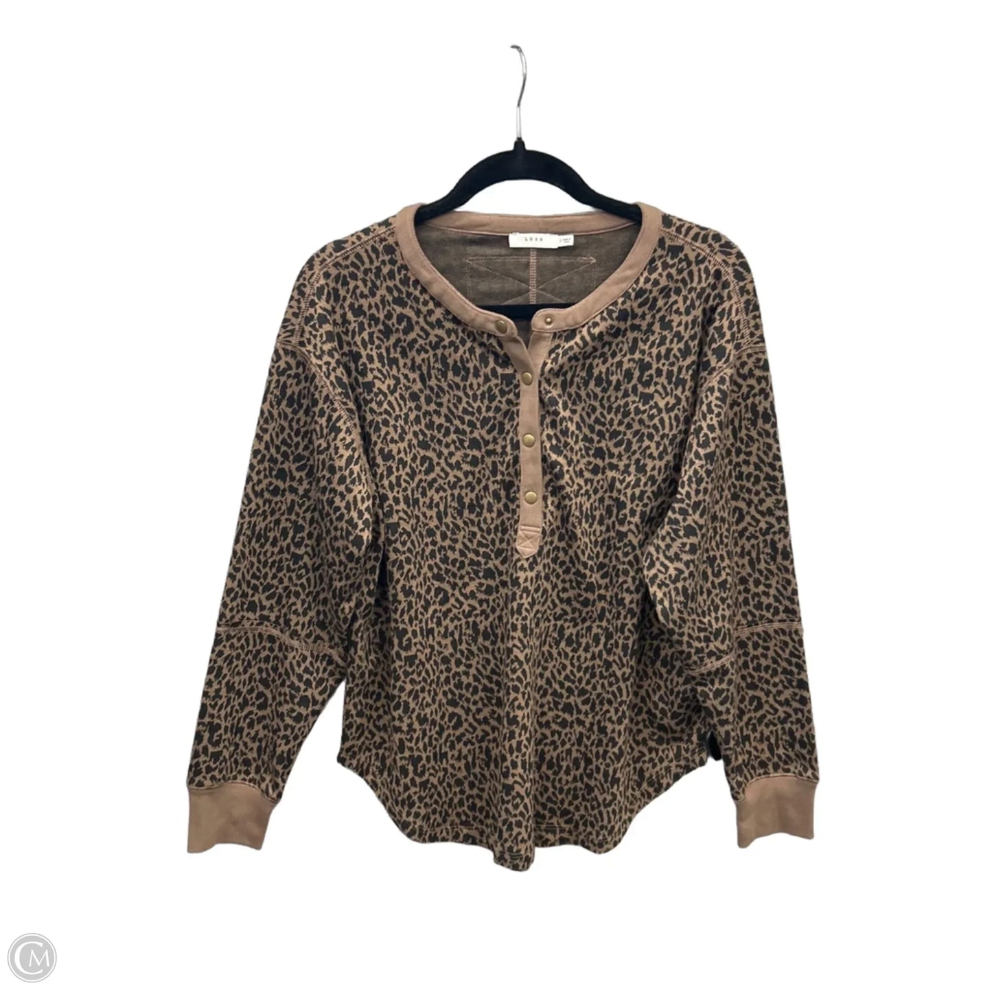 Top Long Sleeve By Lush In Animal Print, Size: S