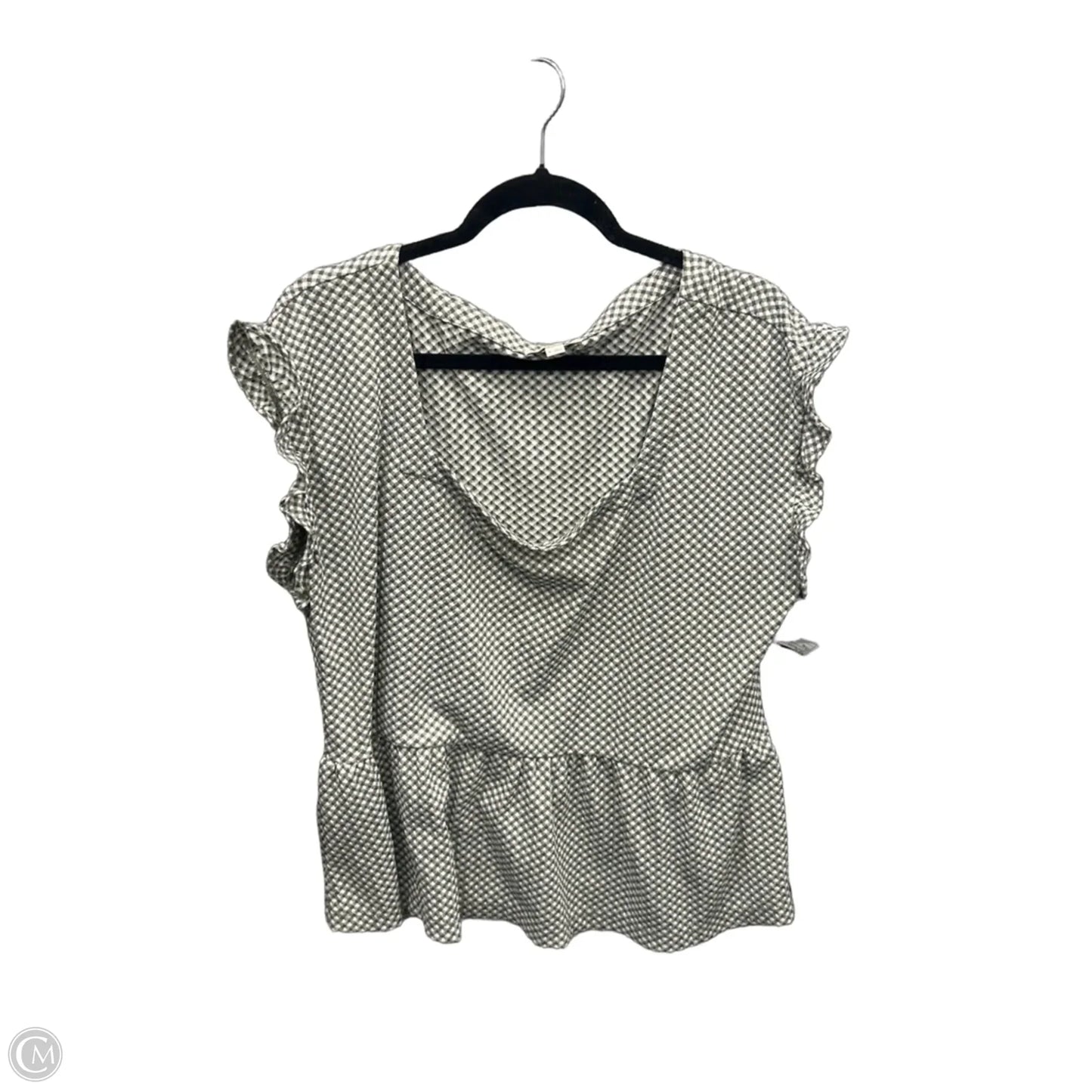 Top Short Sleeve By Loft In Plaid Pattern, Size: Xl