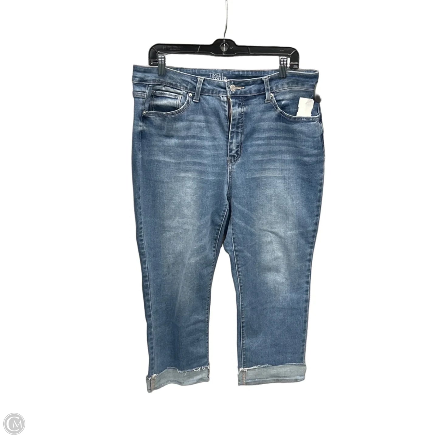 Jeans Cropped By Time And Tru In Blue Denim, Size: 14