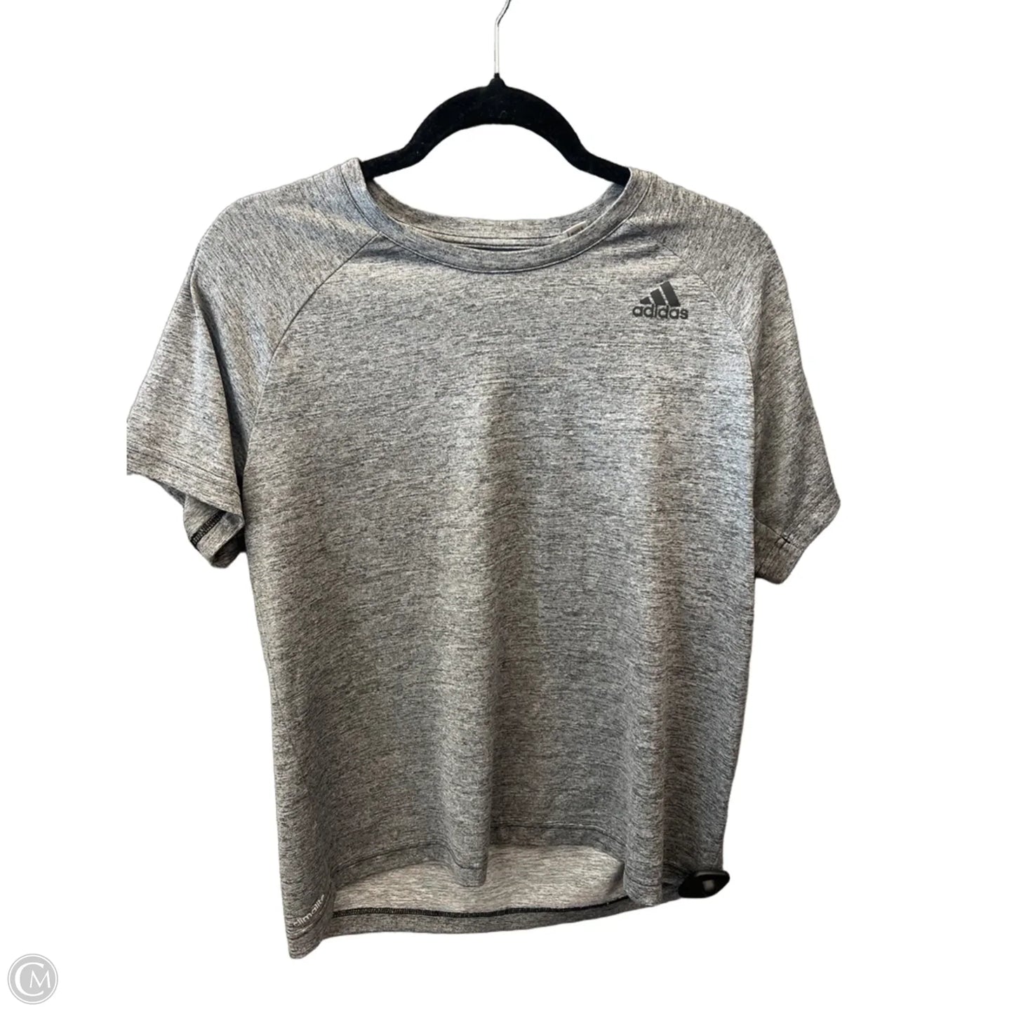 Athletic Top Short Sleeve By Adidas In Grey, Size: M