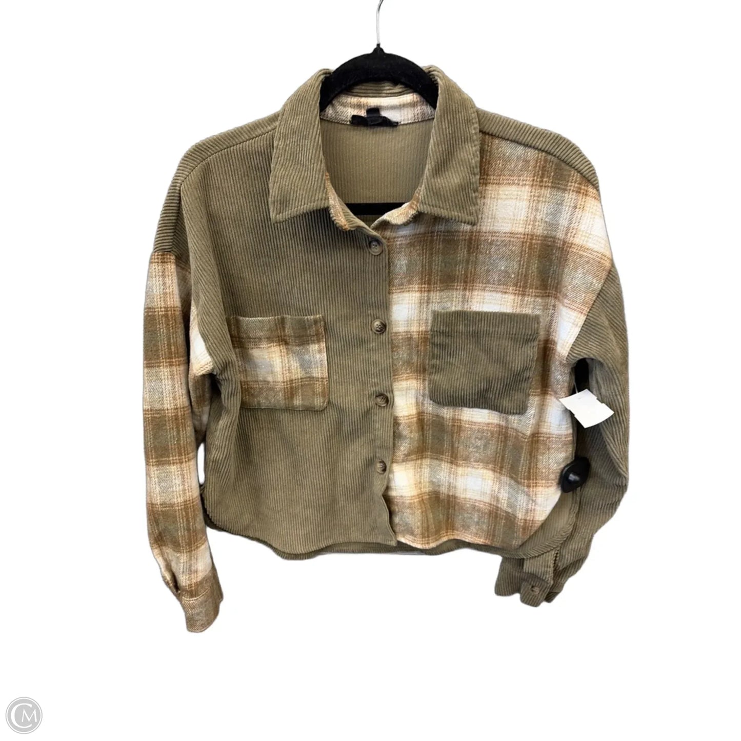 Jacket Shirt By Blu Pepper In Green, Size: S