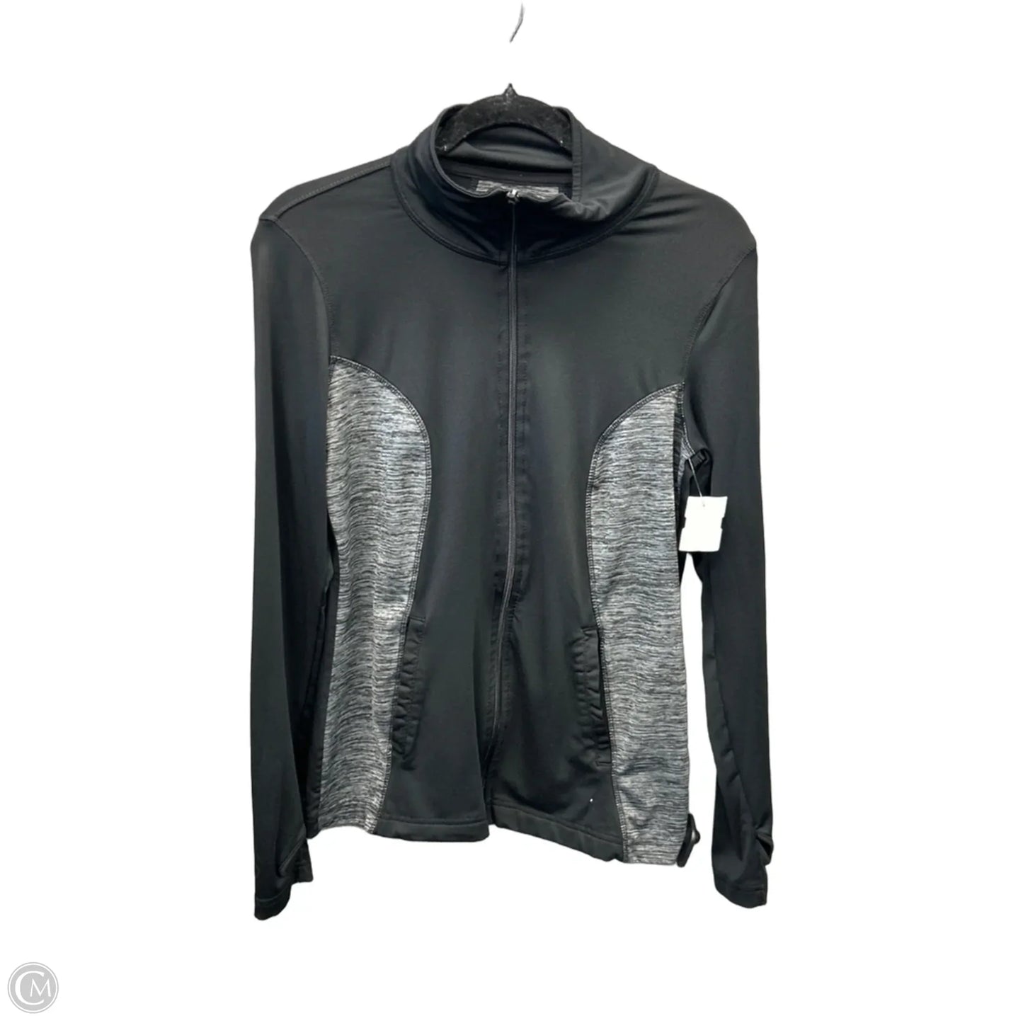 Athletic Top Long Sleeve Collar By Danskin In Black, Size: M