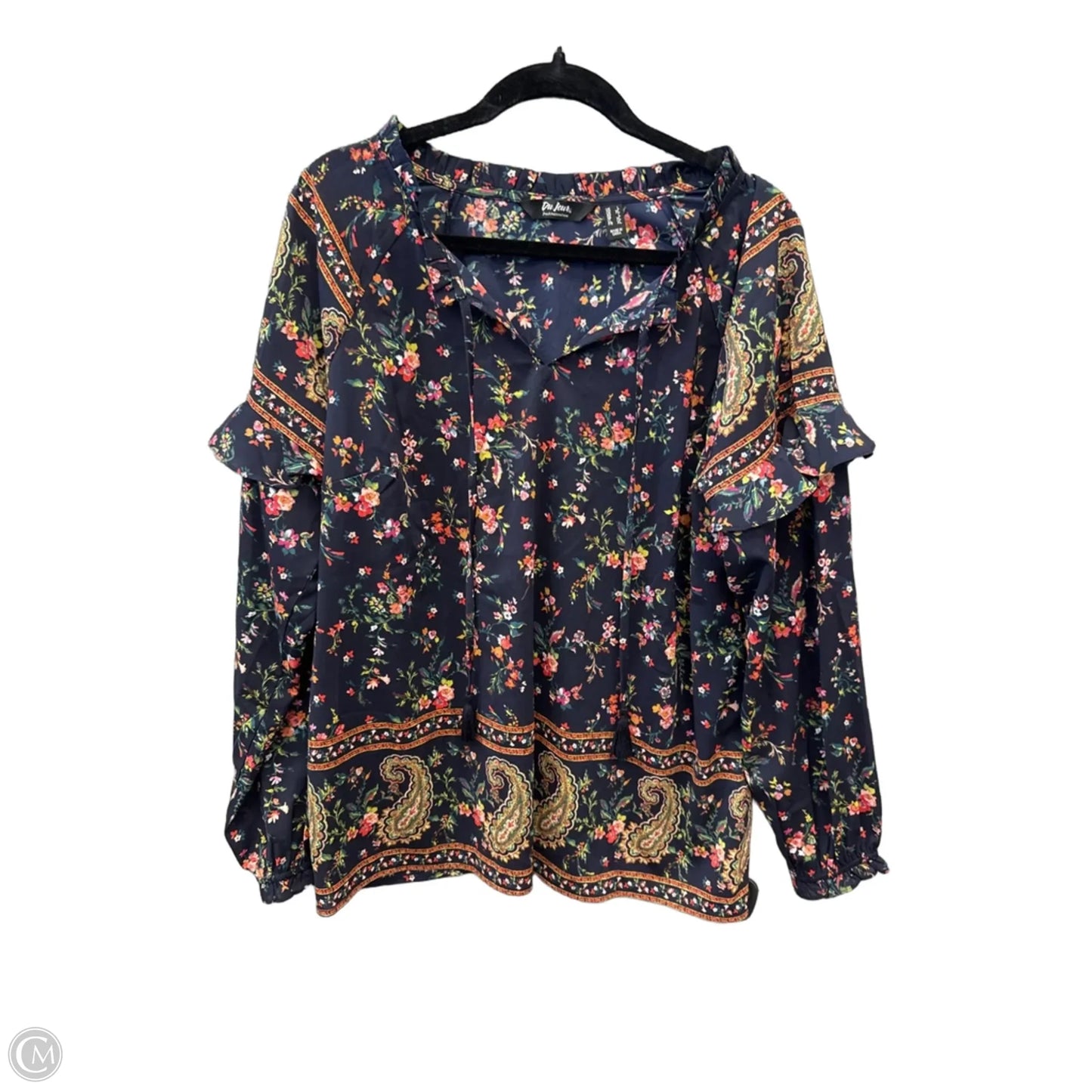 Top Long Sleeve By Clothes Mentor In Navy, Size: L