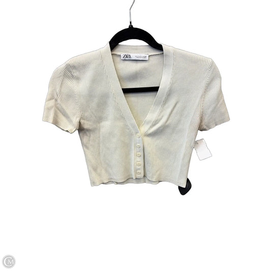 Top Short Sleeve By Zara In Cream, Size: S