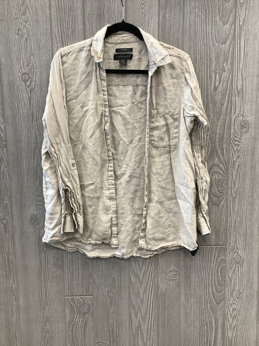 Top Long Sleeve By Tahari By Arthur Levine In Cream, Size: M