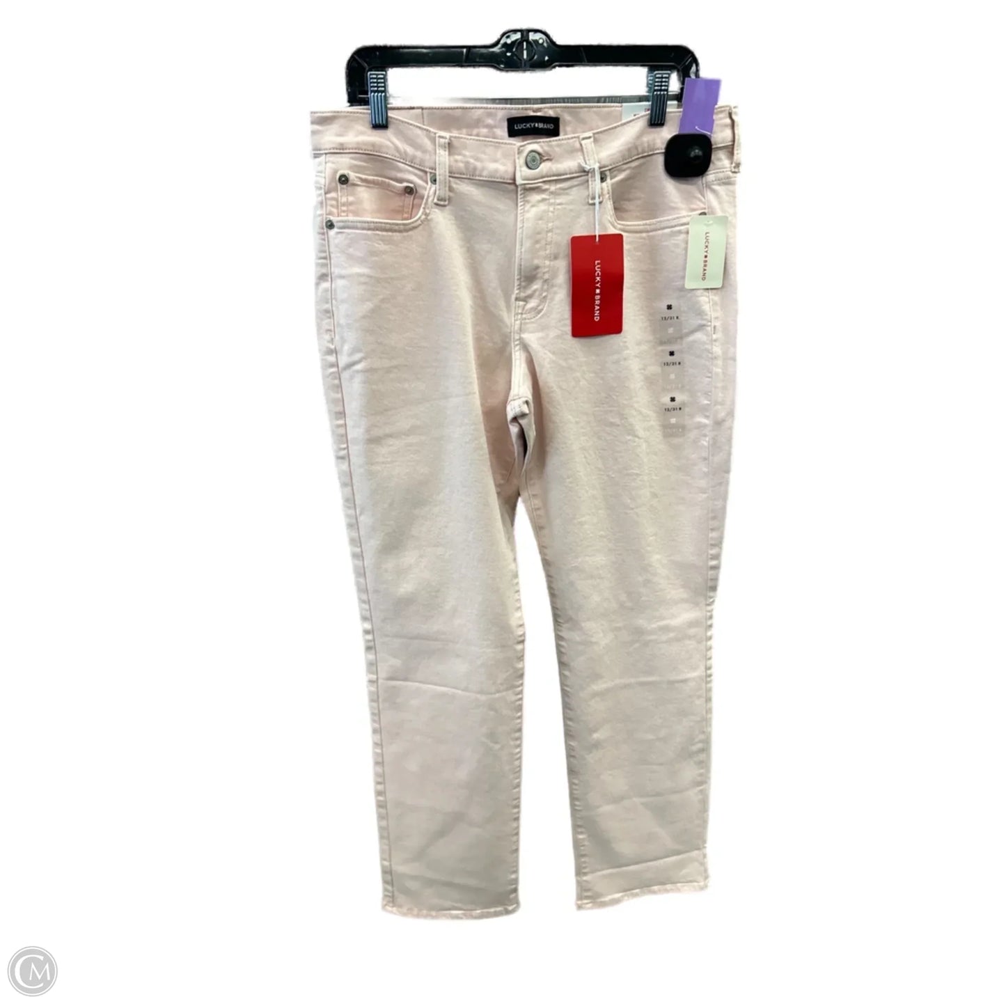 Jeans Straight By Lucky Brand In Pink Denim, Size: 12