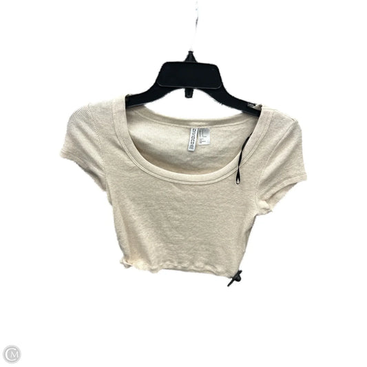 Top Short Sleeve Basic By Divided In Cream, Size: M