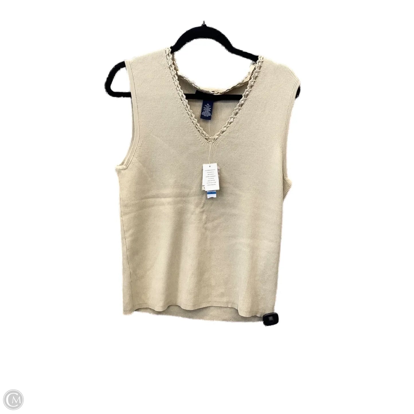 Top Sleeveless By Jones Wear In Cream, Size: Xl