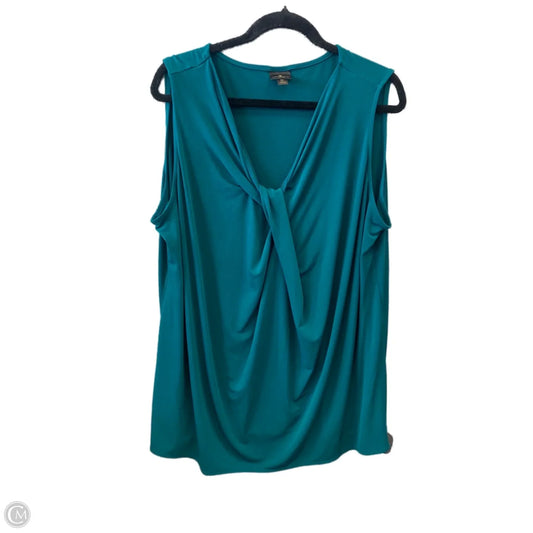 Top Sleeveless By Worthington In Green, Size: 2x