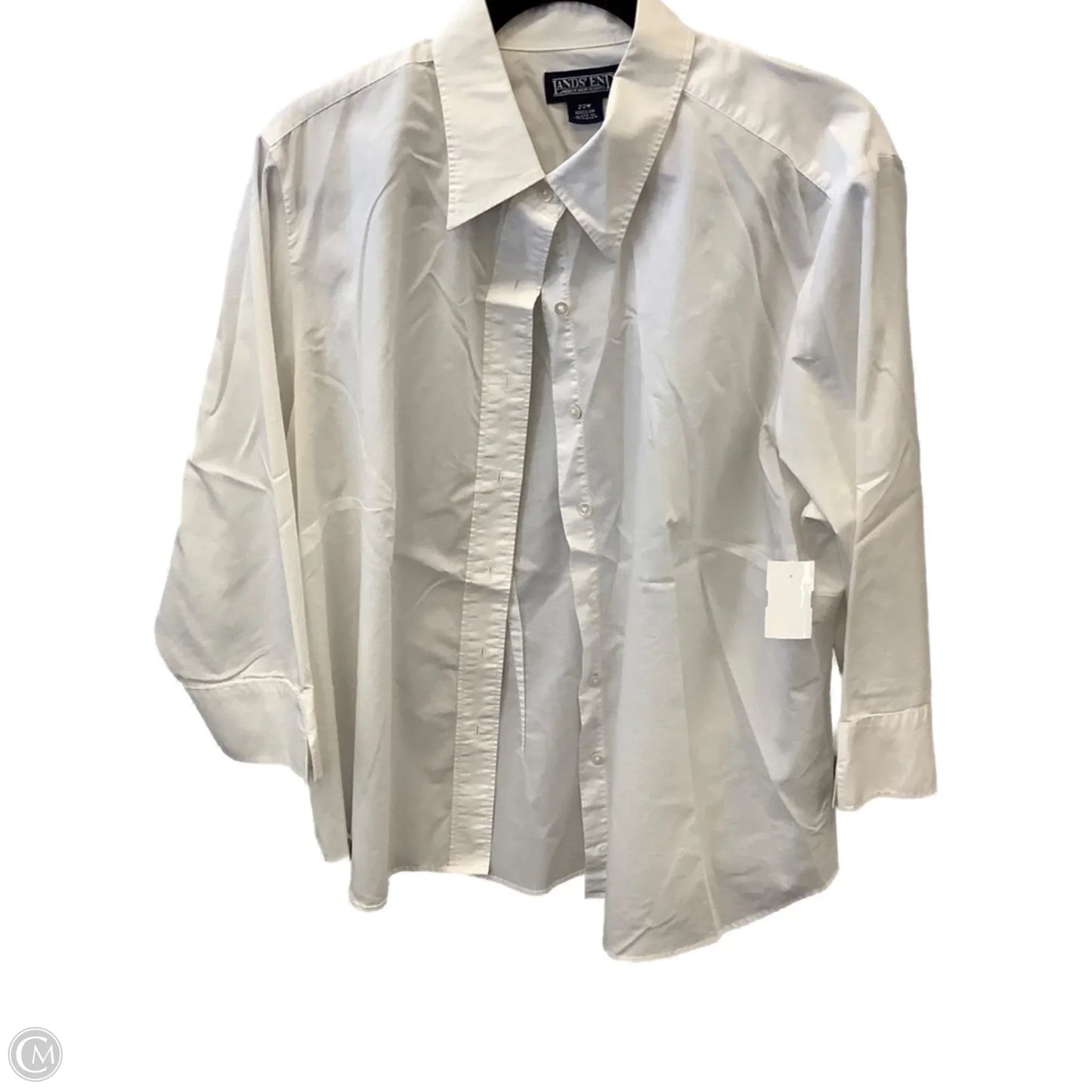 Top Long Sleeve By Lands End In White, Size: 3x