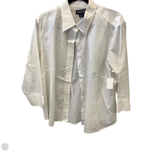Top Long Sleeve By Lands End In White, Size: 3x