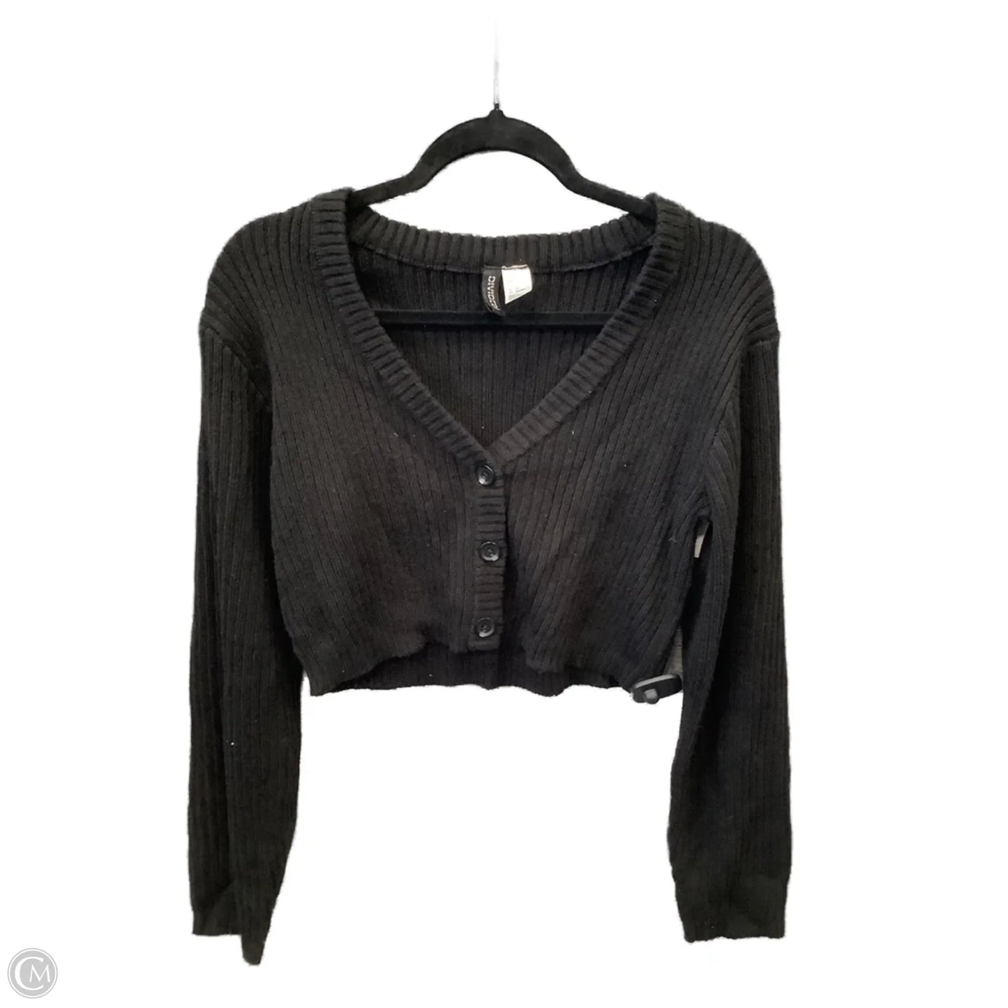 Sweater Cardigan By Divided In Black, Size: S