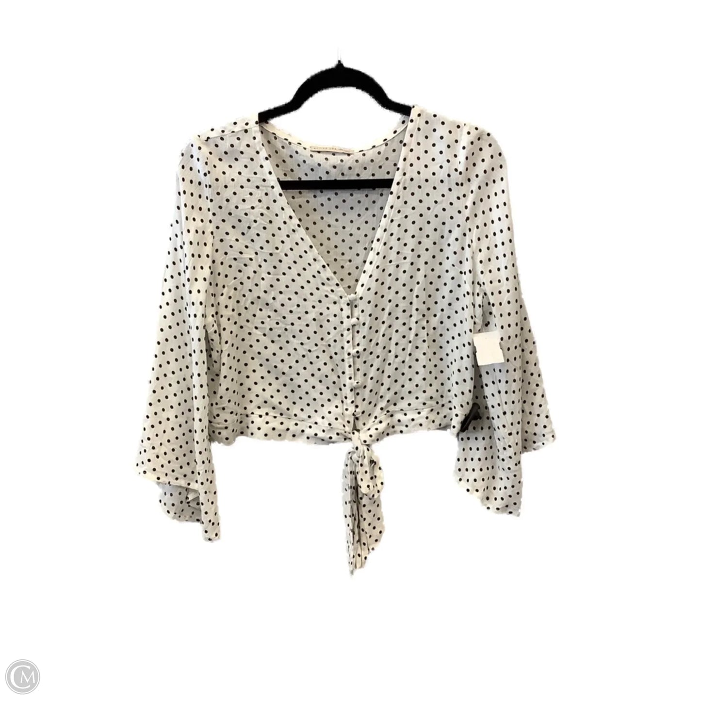 Top Long Sleeve By Active Usa In Polkadot Pattern, Size: L