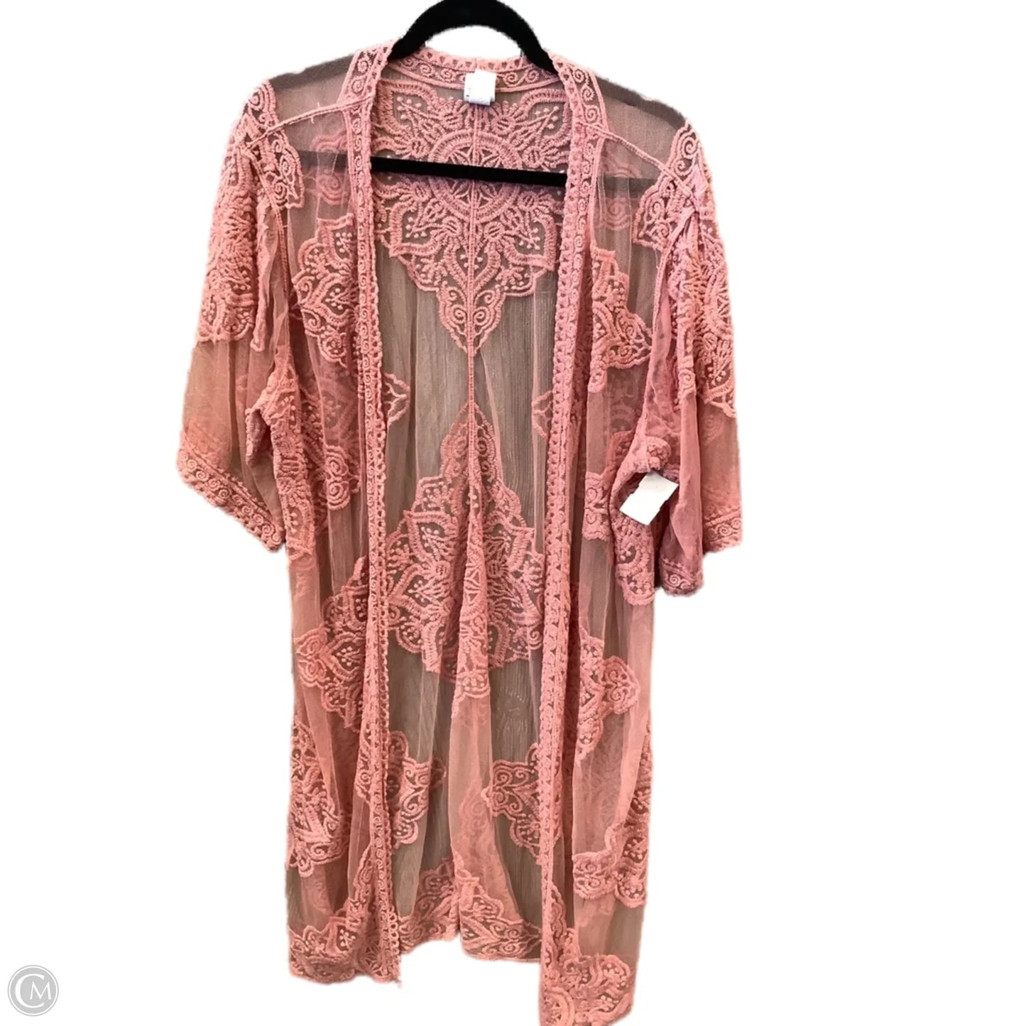 Kimono By Clothes Mentor In Pink, Size: L