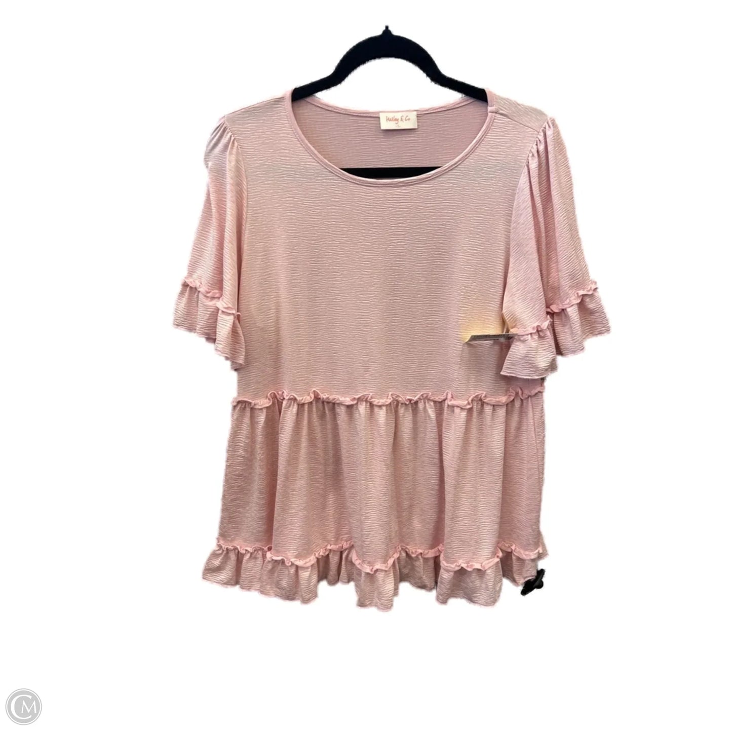 Top Short Sleeve By Hailey & Co In Pink, Size: S