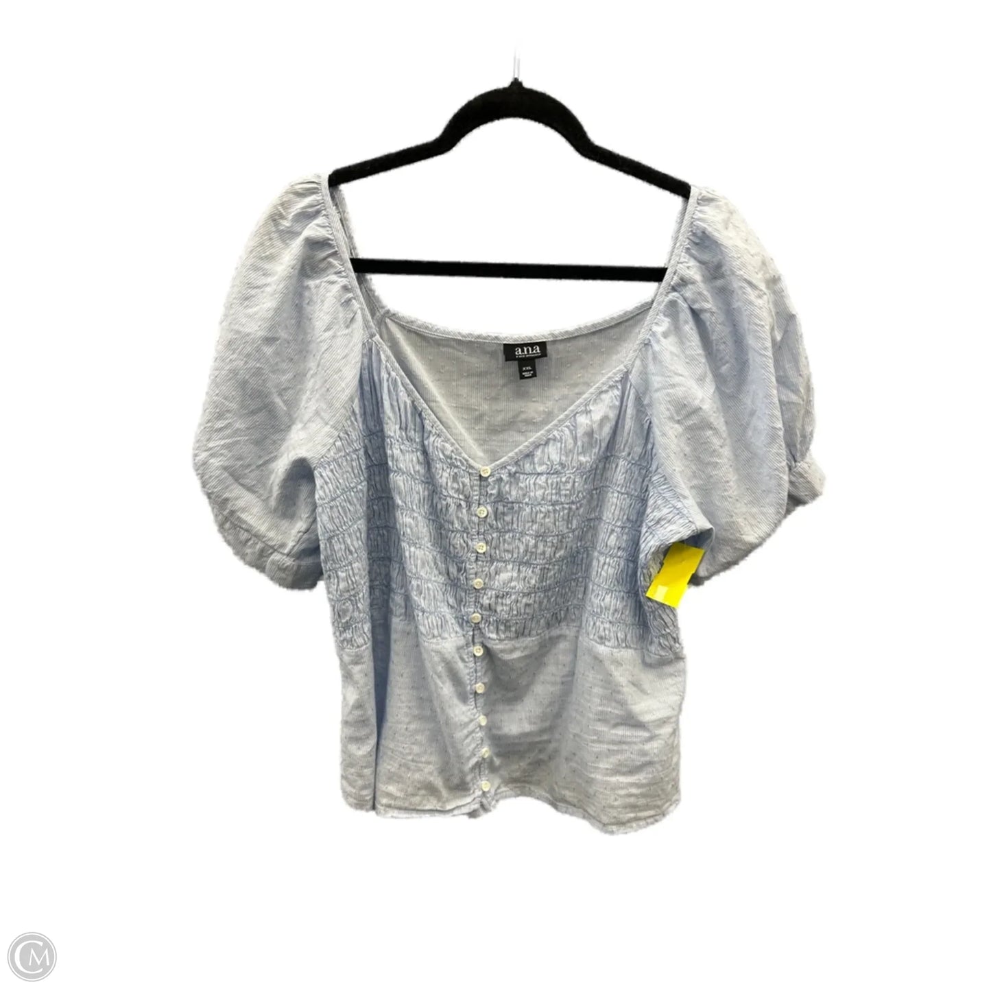 Top Short Sleeve By Ana In Blue, Size: Xxl