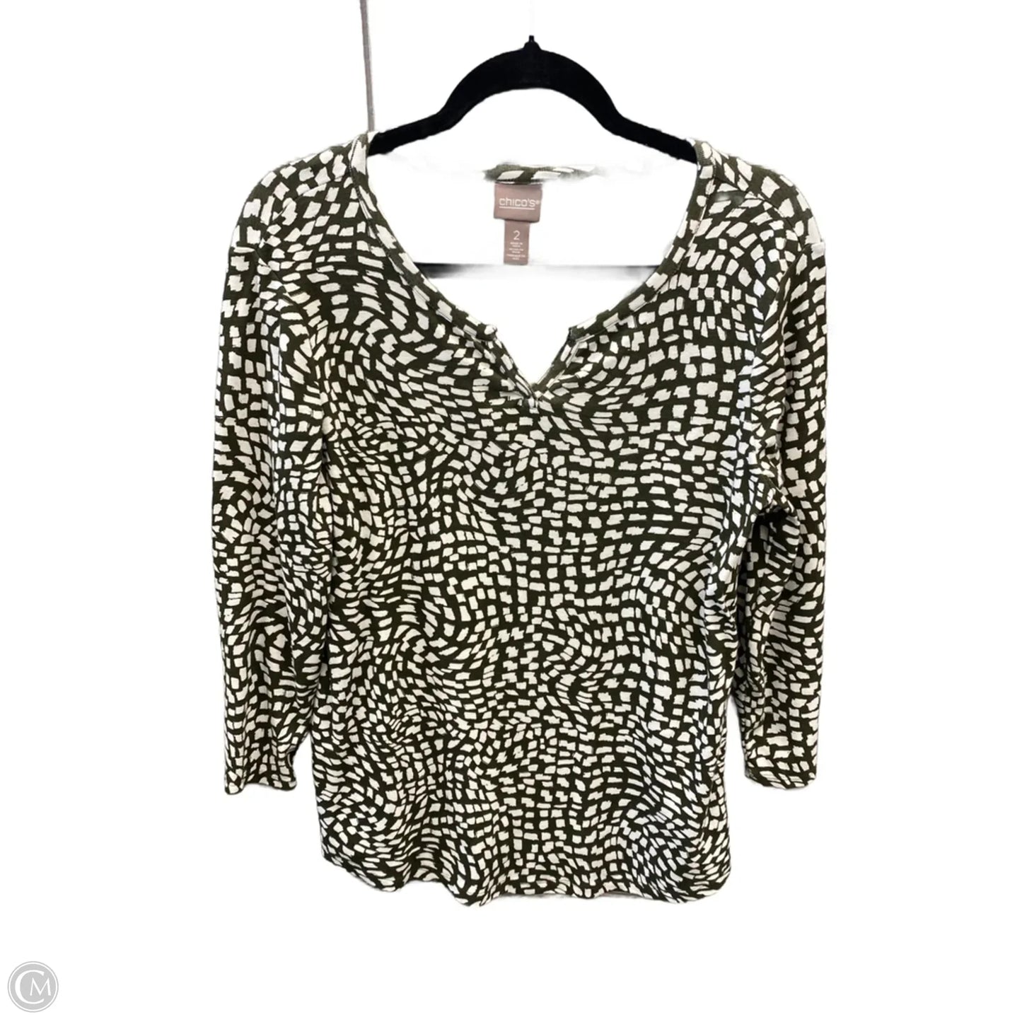 Top Long Sleeve By Chicos In Green, Size: L