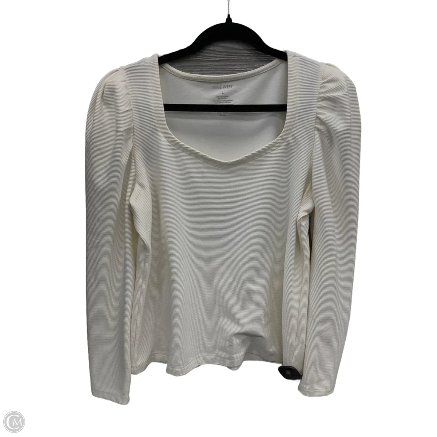 Top Long Sleeve By Nine West In Cream, Size: L
