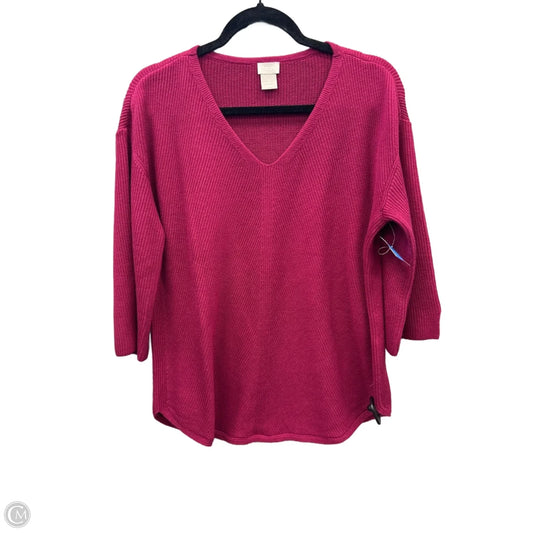Sweater By Chicos In Pink, Size: L