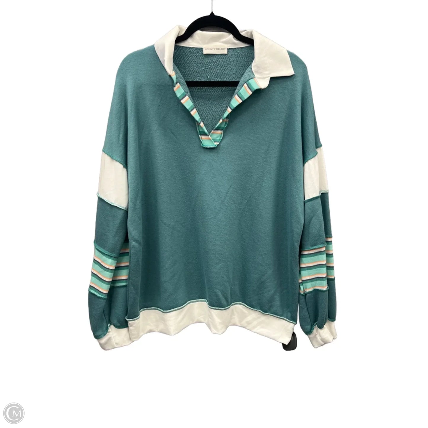 Top Long Sleeve By Lovely Melody In Green, Size: 1x