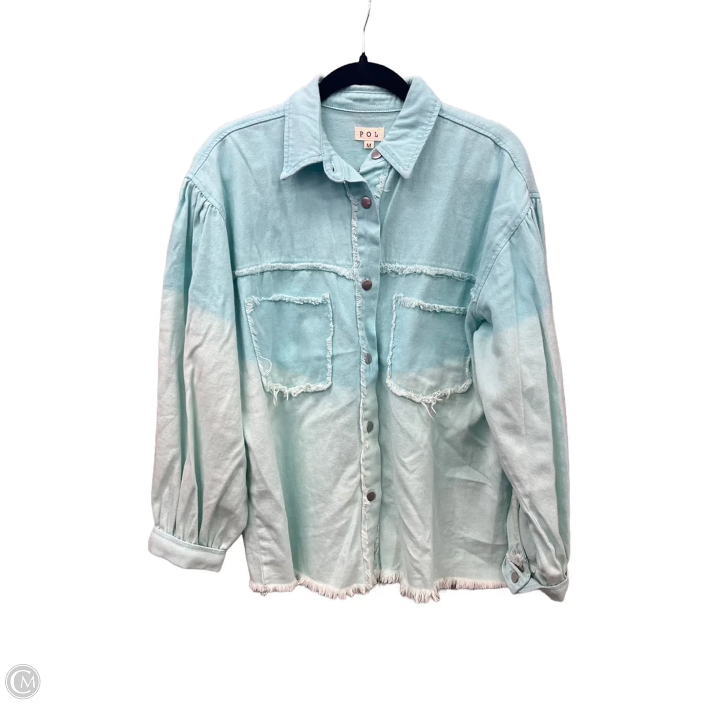 Jacket Shirt By Pol In Blue, Size: M