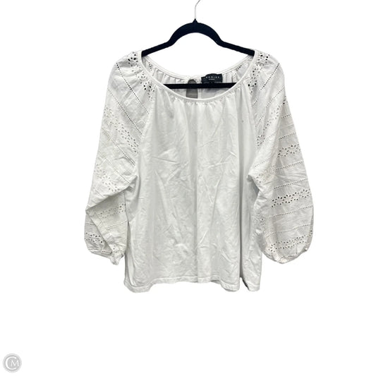 Top Long Sleeve By Premise In White, Size: 1x