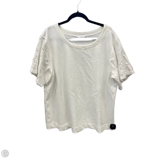 Top Short Sleeve By Jane And Delancey In White, Size: 1x