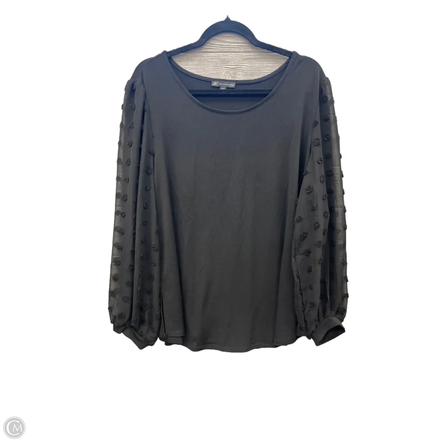 Top Long Sleeve By Adrianna Papell In Black, Size: 1x