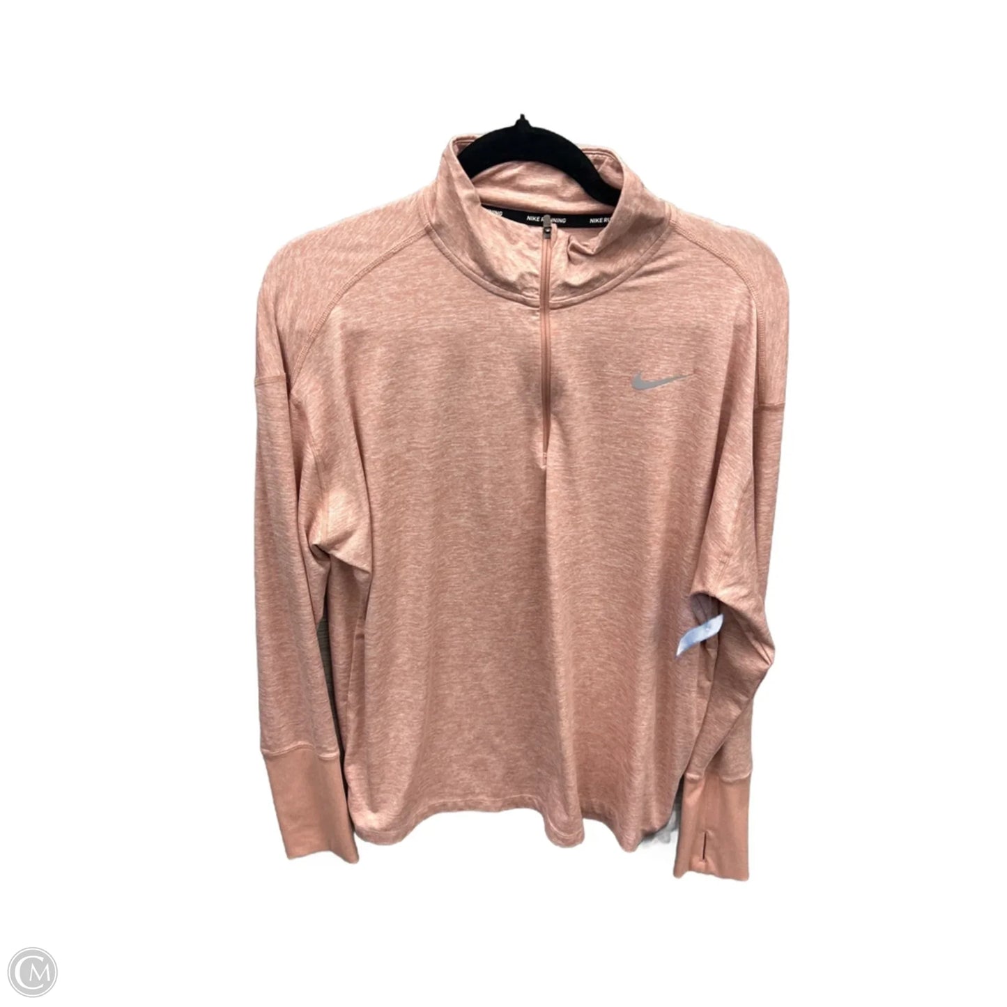 Athletic Top Long Sleeve Collar By Nike Apparel In Pink, Size: Xl