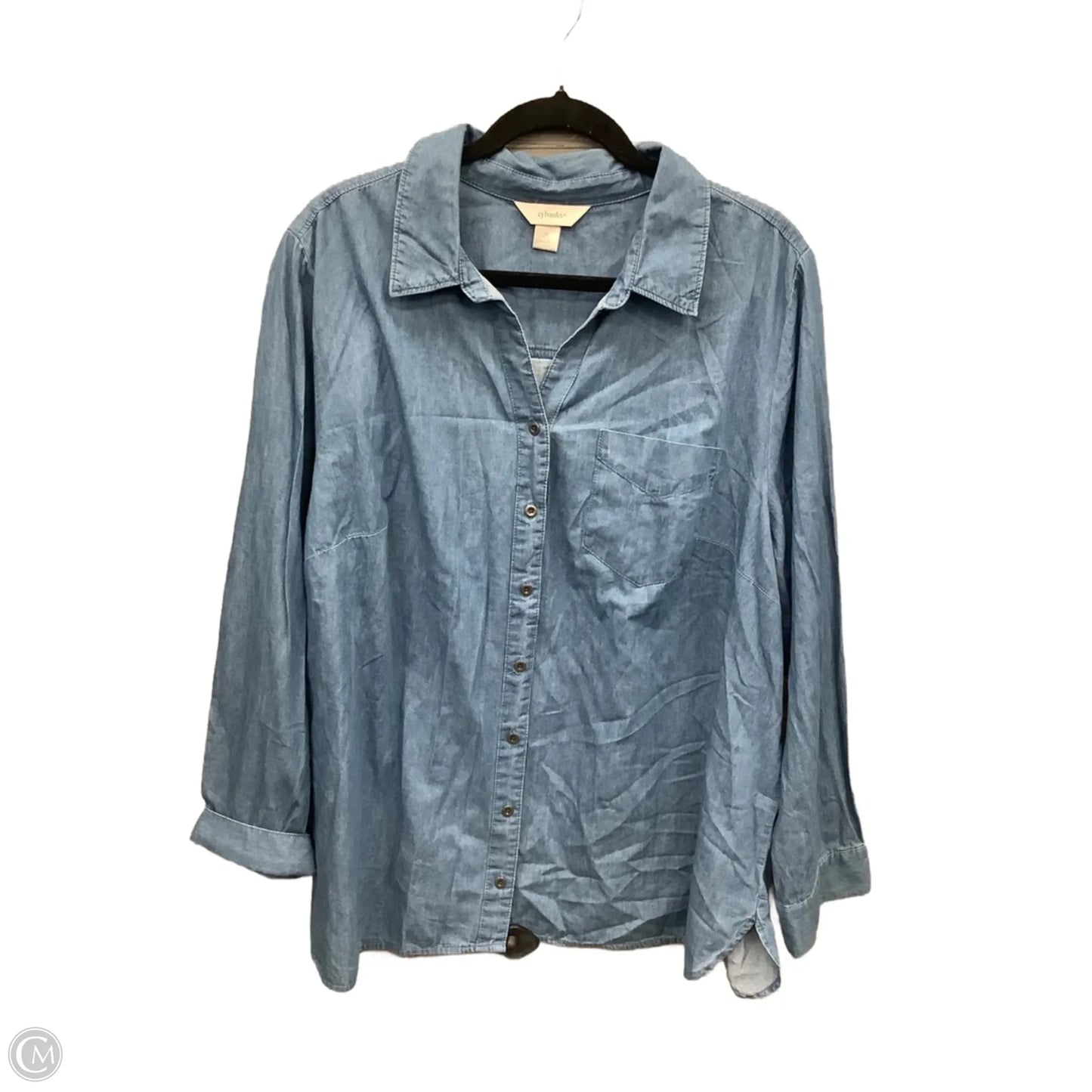 Top Long Sleeve By Cj Banks In Blue, Size: 2x