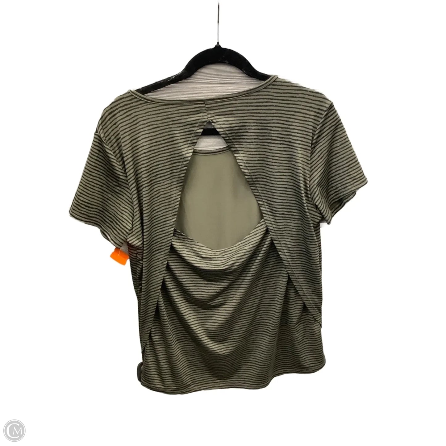 Athletic Top Short Sleeve By Champion In Striped Pattern, Size: M