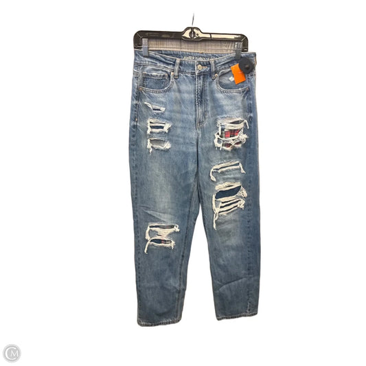Jeans Straight By American Eagle In Blue Denim, Size: 8