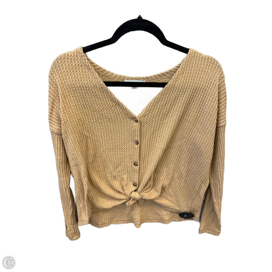 Top Long Sleeve By American Eagle In Brown, Size: Xs