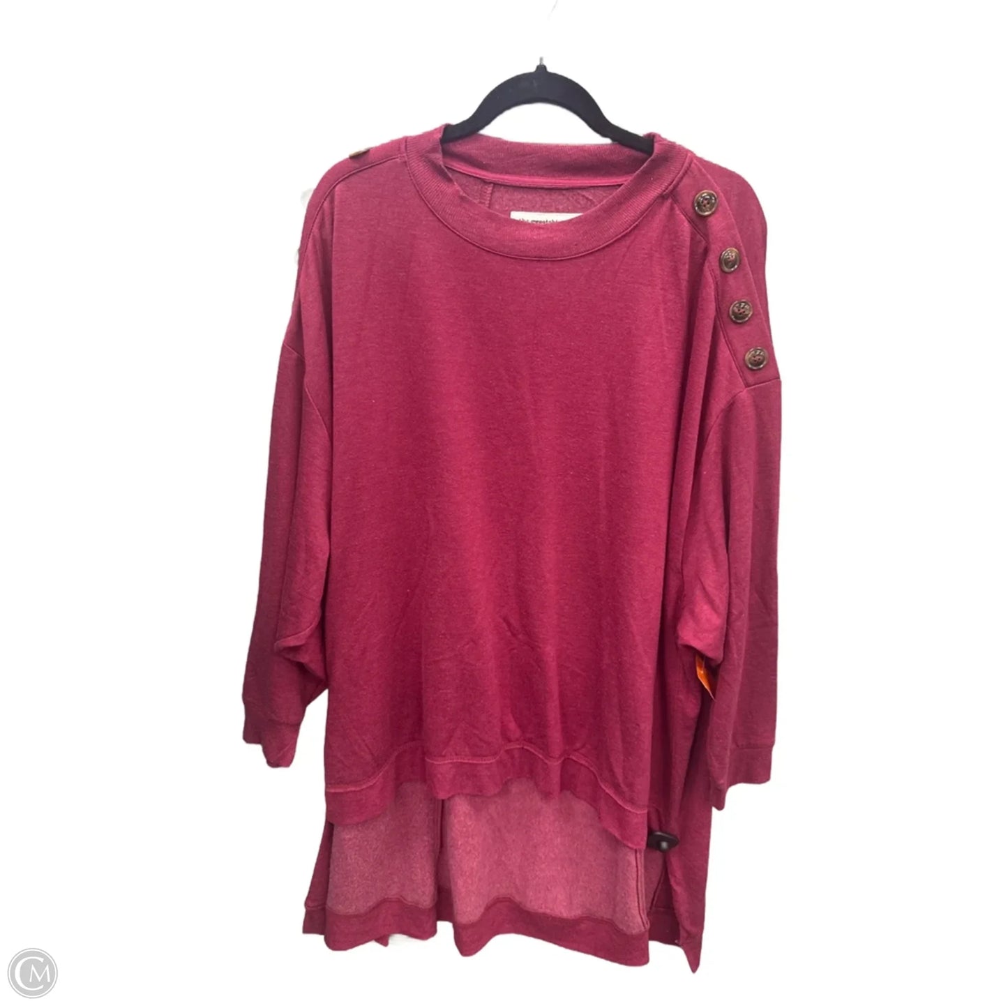 Top Long Sleeve By Sweater Project In Red, Size: 1x