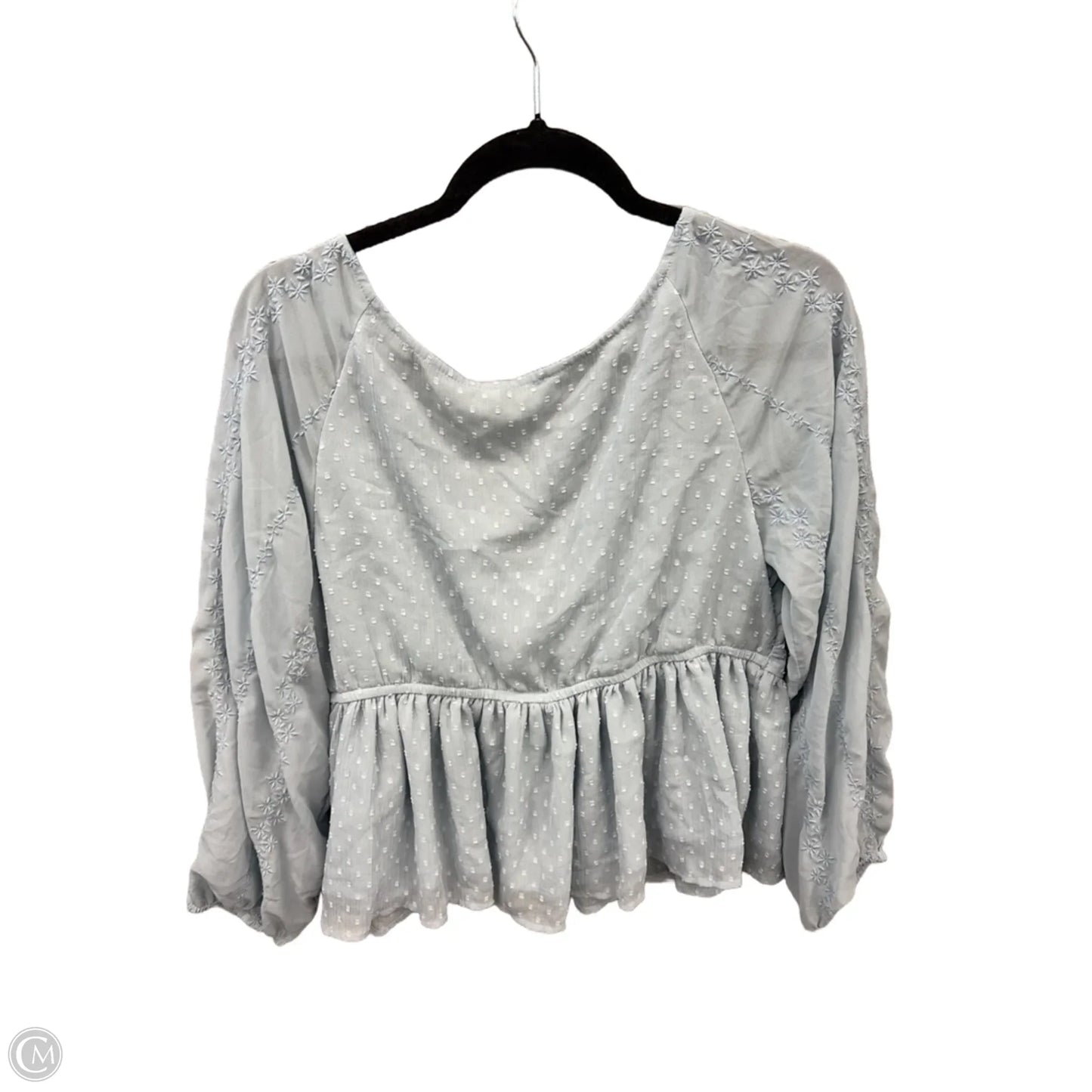 Top Long Sleeve By American Eagle In Blue, Size: L