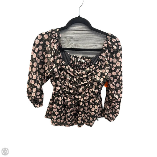 Top Long Sleeve By American Eagle In Floral Print, Size: S