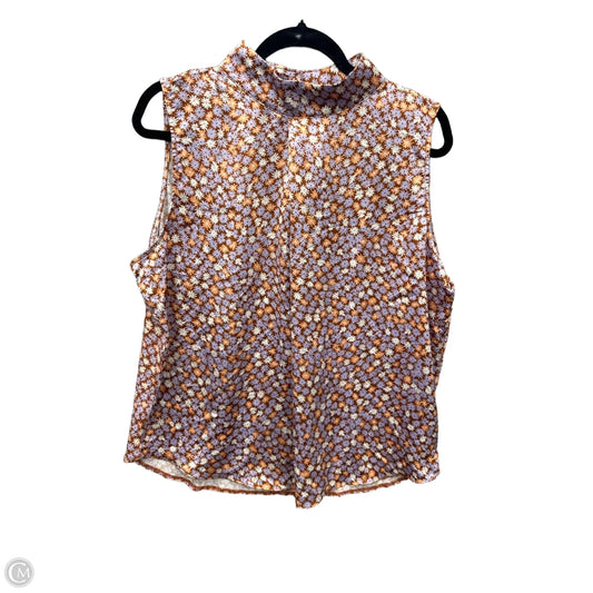 Blouse Sleeveless By Ann Taylor In Floral Print, Size: Xl