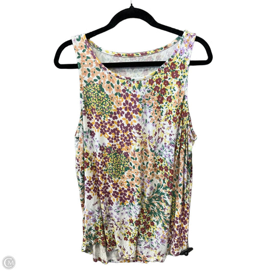 Top Sleeveless By Maurices In Floral Print, Size: Xxl
