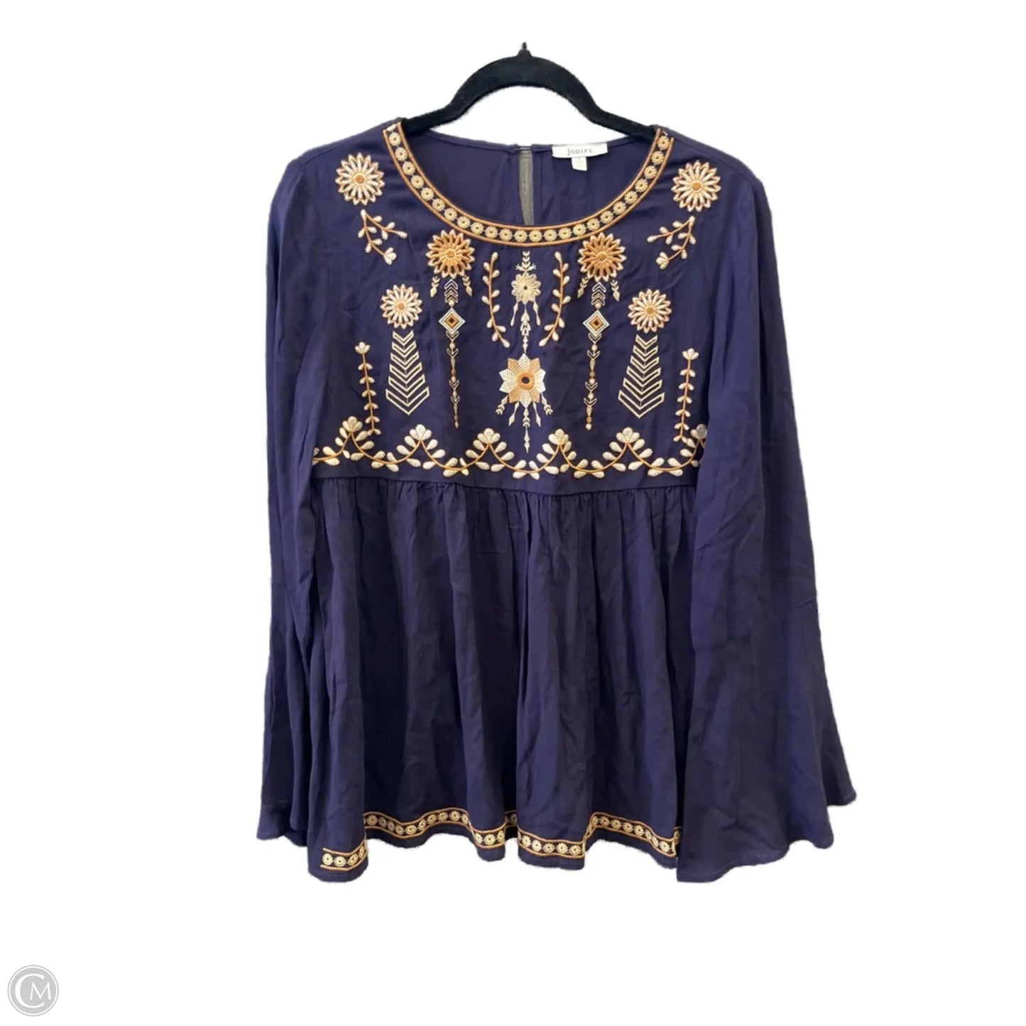 Top Long Sleeve By Jodifl In Blue, Size: S