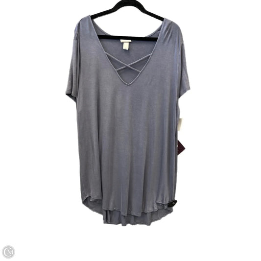 Top Short Sleeve By Ava & Viv In Grey, Size: 2x