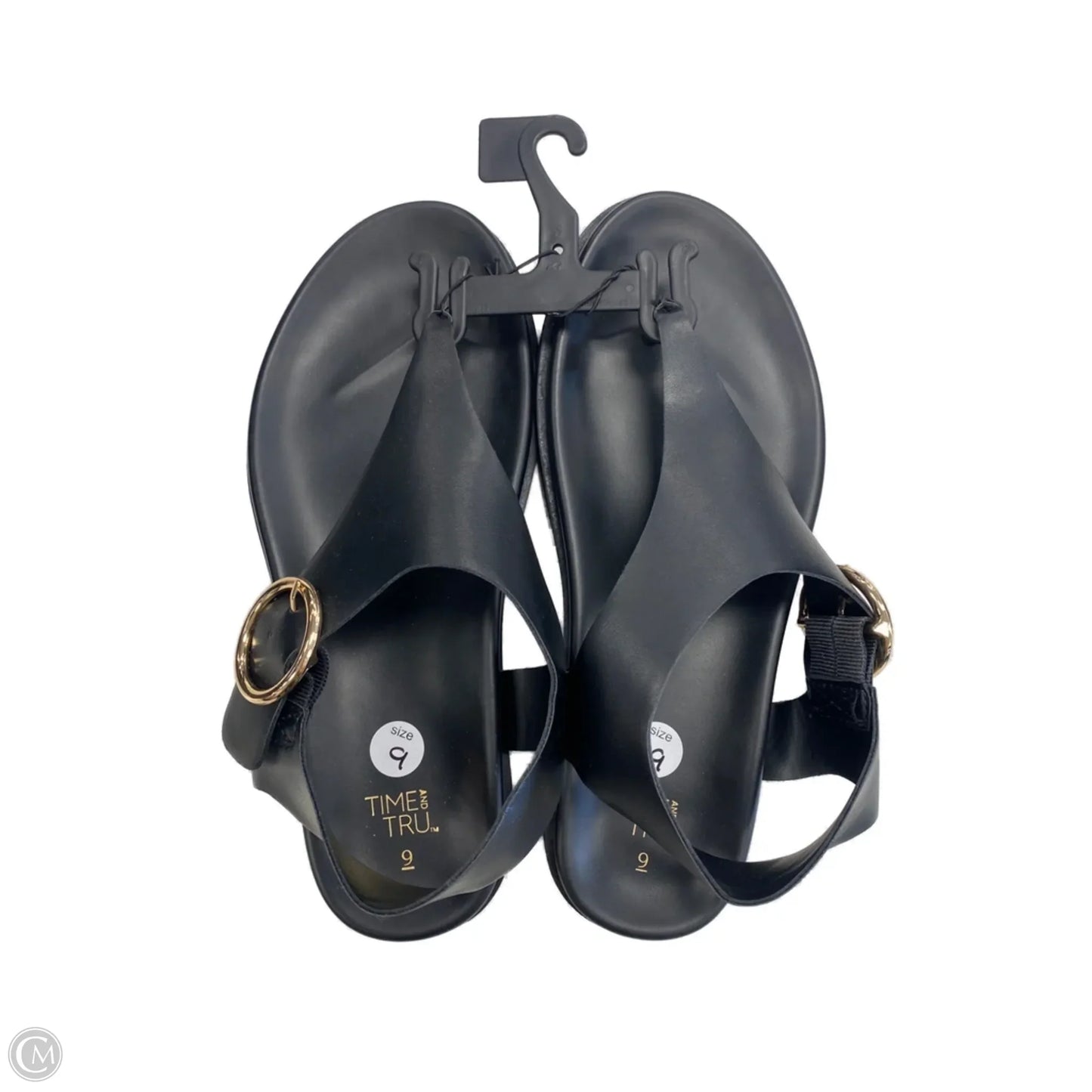 Sandals Flats By Time And Tru In Black, Size: 9