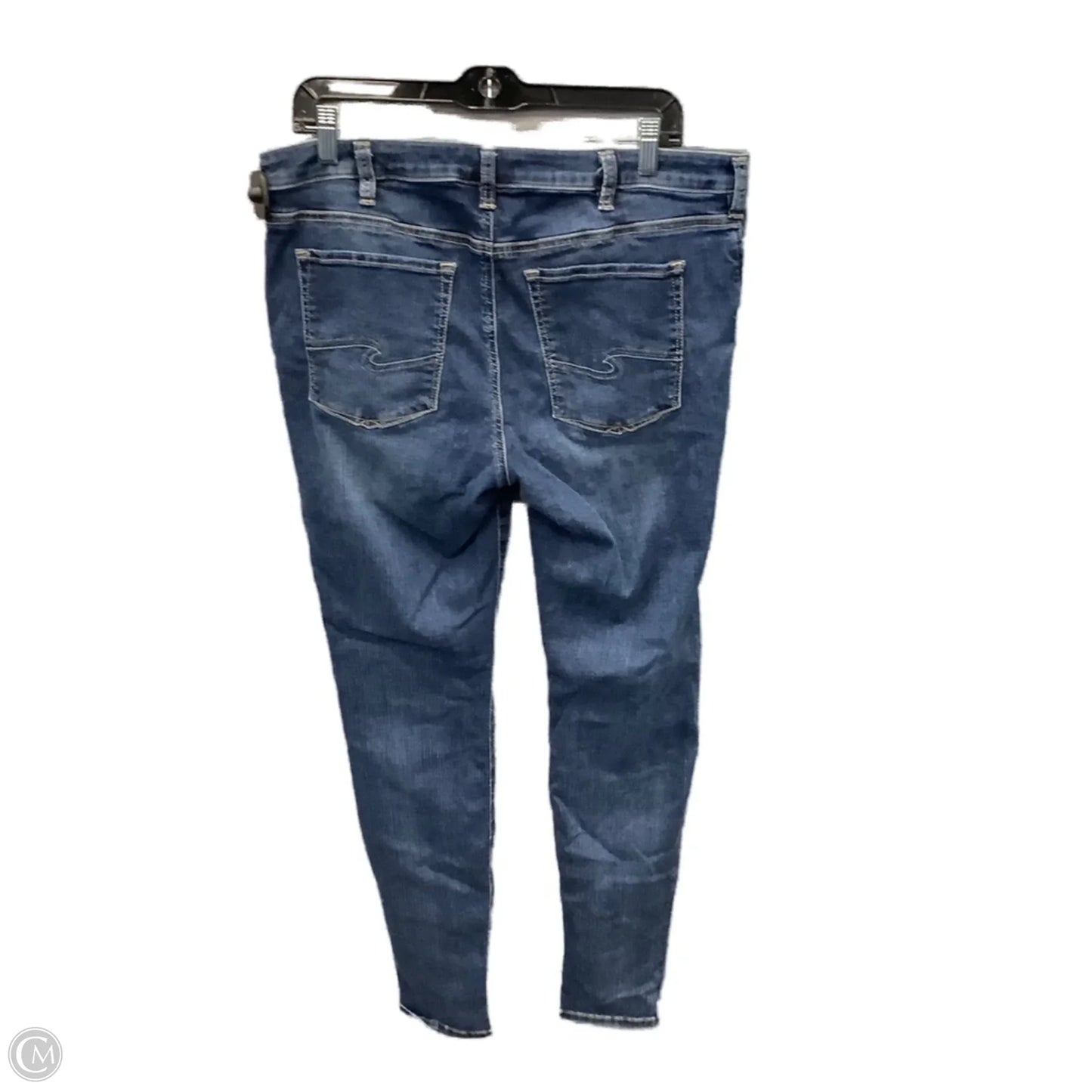 Jeans Skinny By Silver In Blue Denim, Size: 16