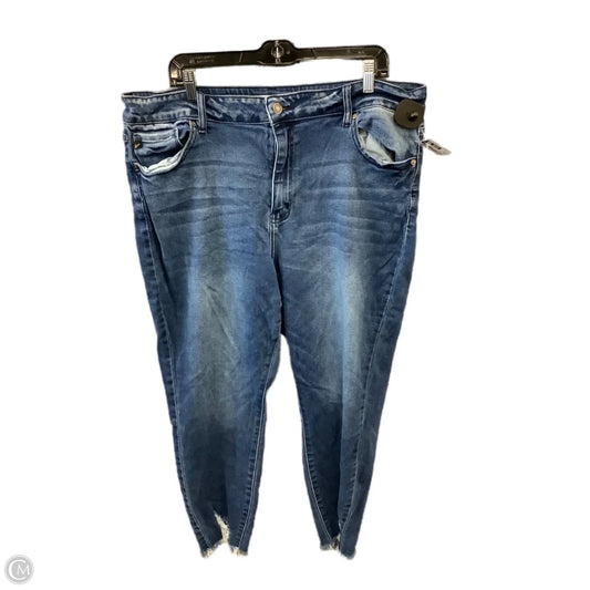 Jeans Skinny By Kancan In Blue Denim, Size: 22