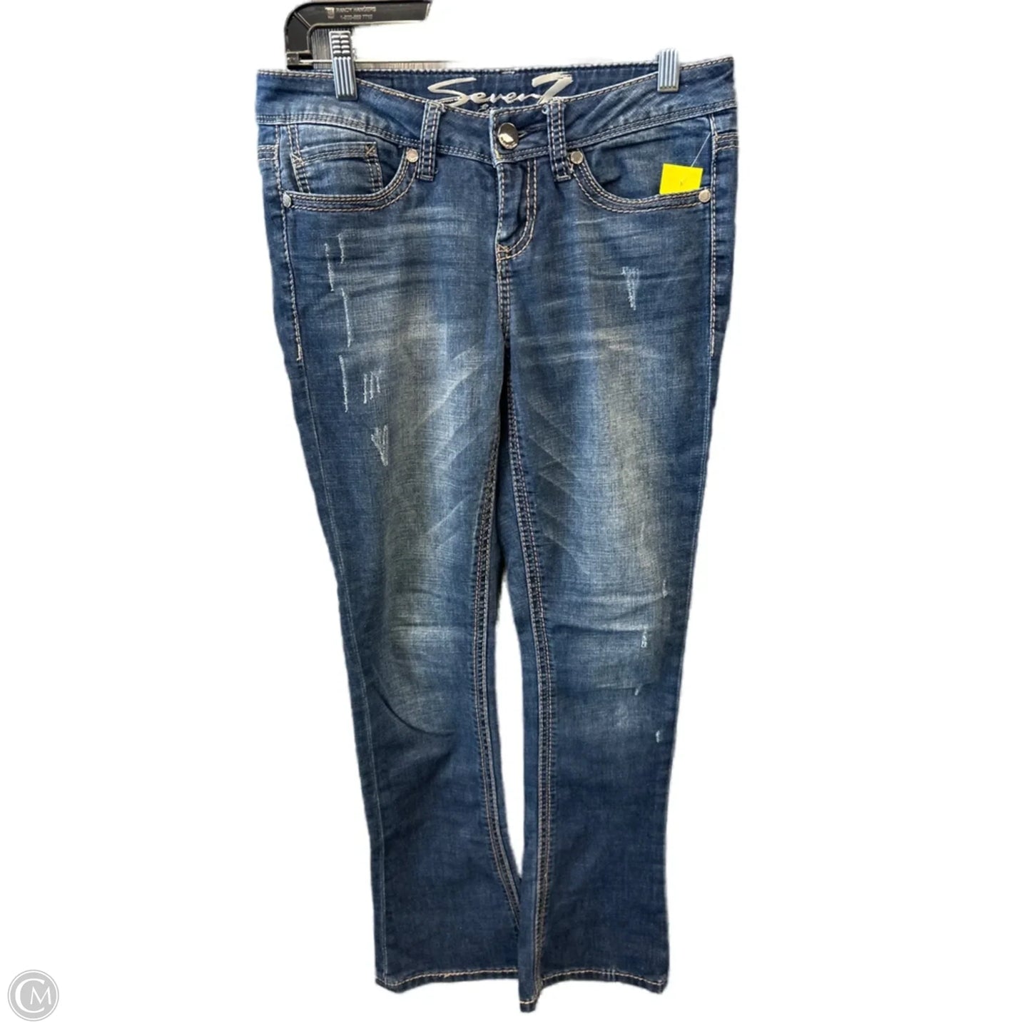 Jeans Boot Cut By Seven 7 In Blue Denim, Size: 4