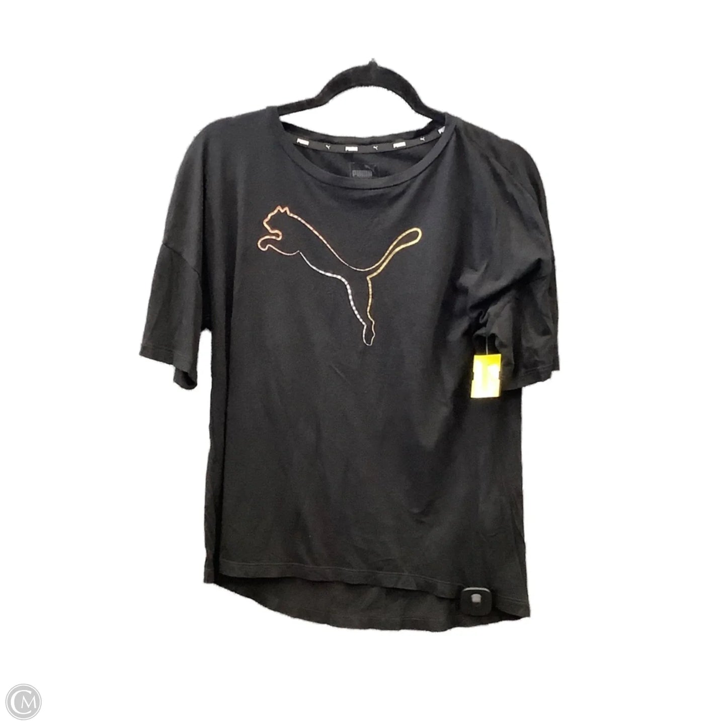 Athletic Top Short Sleeve By Puma In Black, Size: S