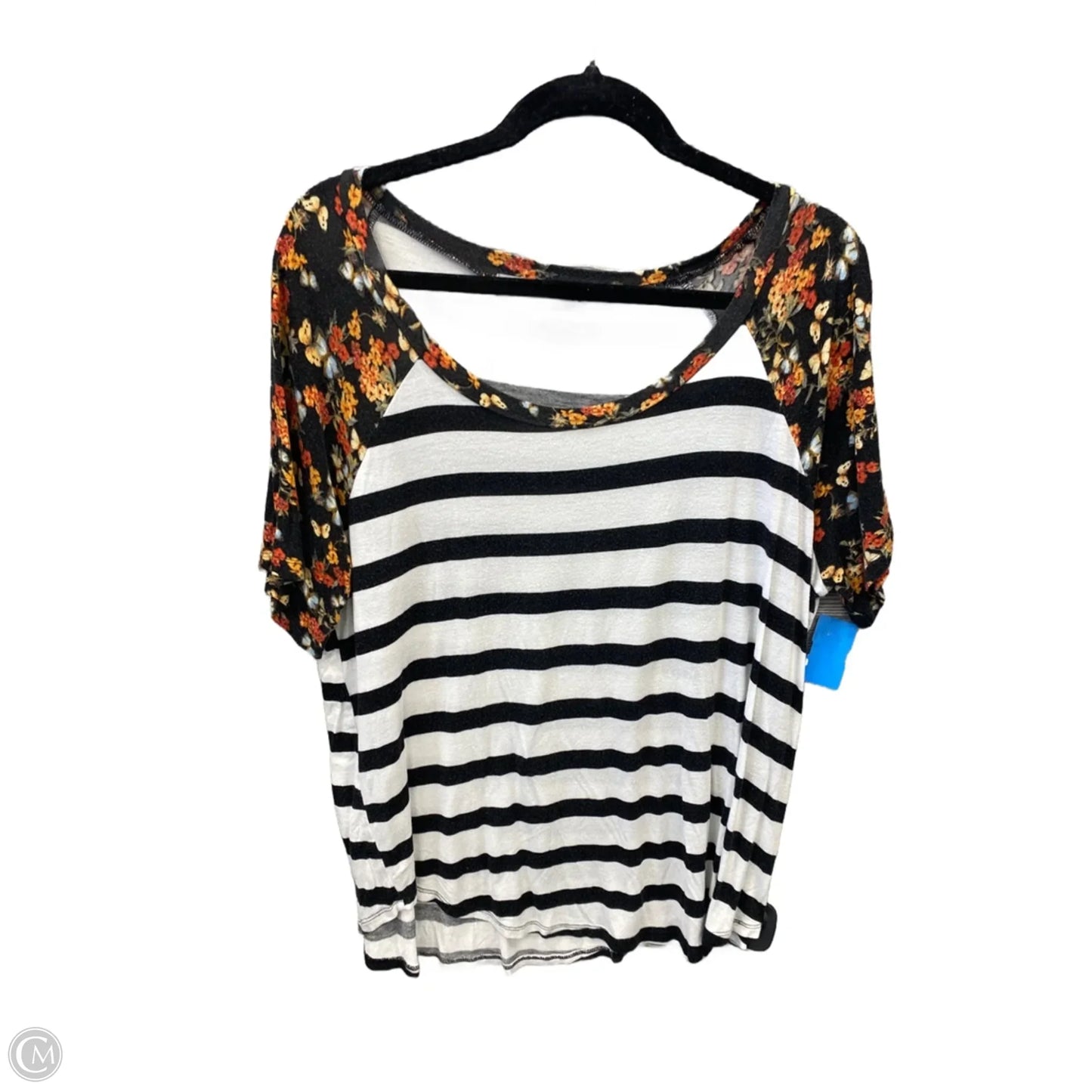 Top Short Sleeve By Absolutely Famous In Striped Pattern, Size: 1x