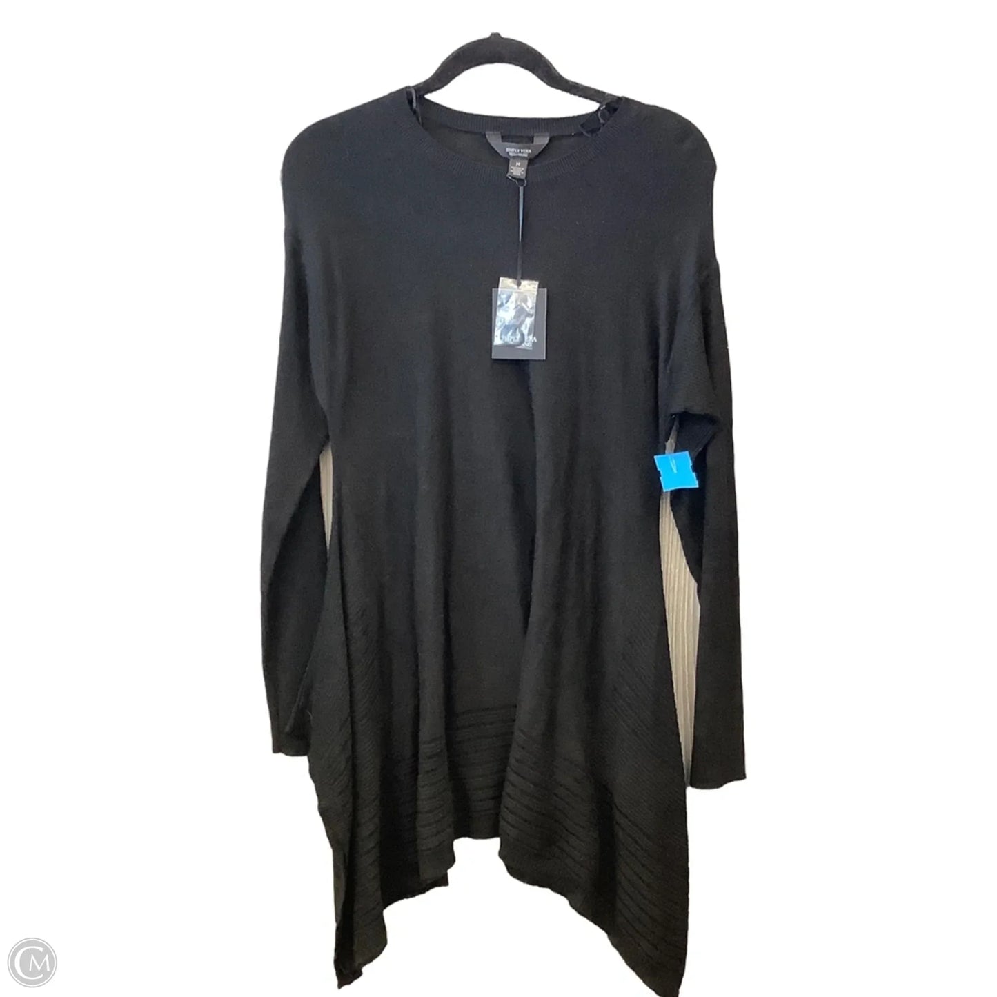 Sweater Cardigan By Simply Vera In Black, Size: M